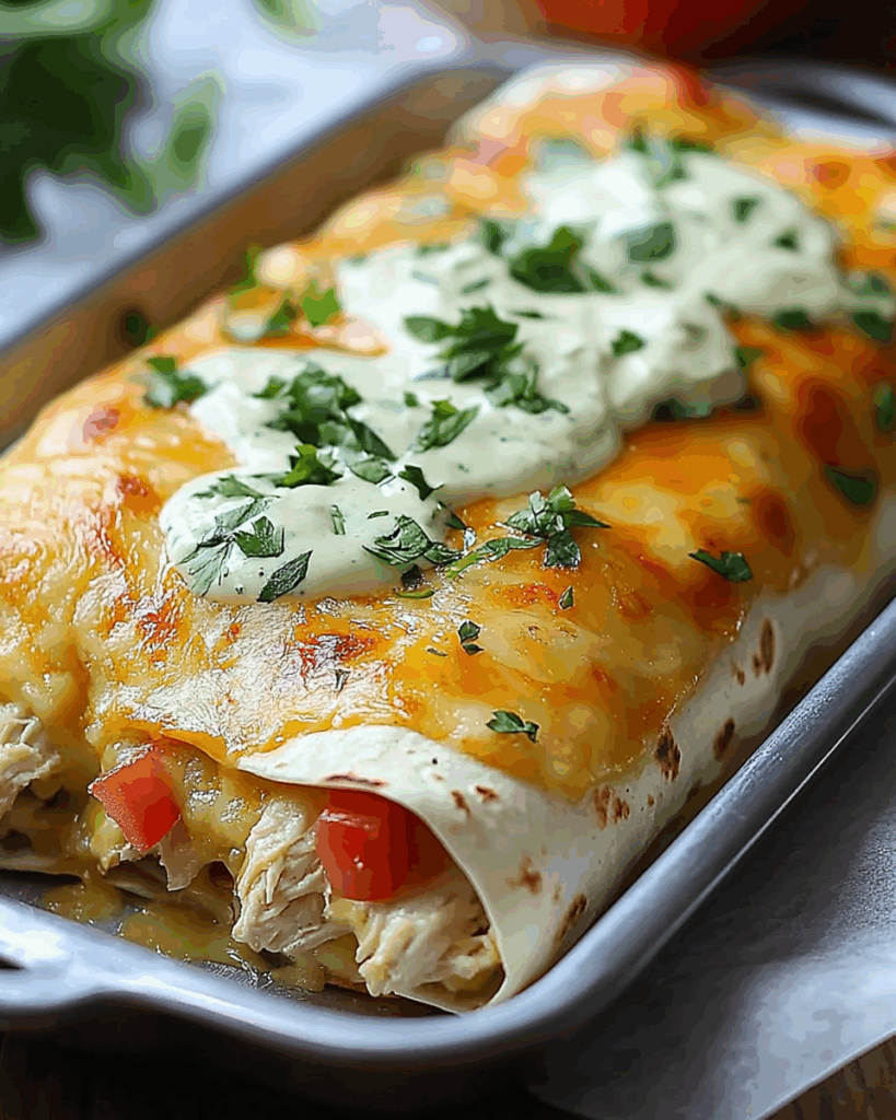 Smothered Baked Chicken Burritos 1