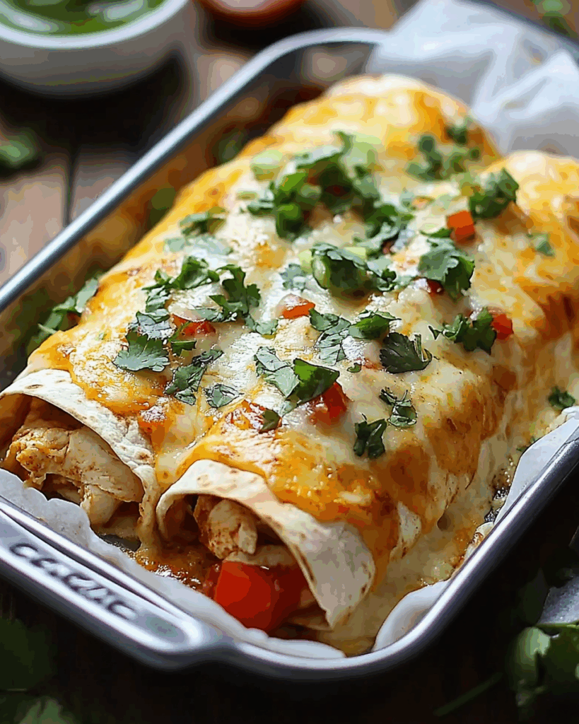 Smothered Baked Chicken Burritos 2