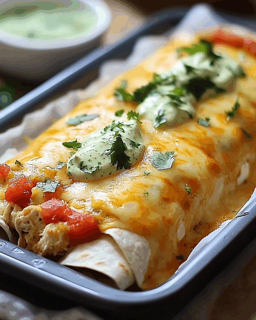Smothered Baked Chicken Burritos 3