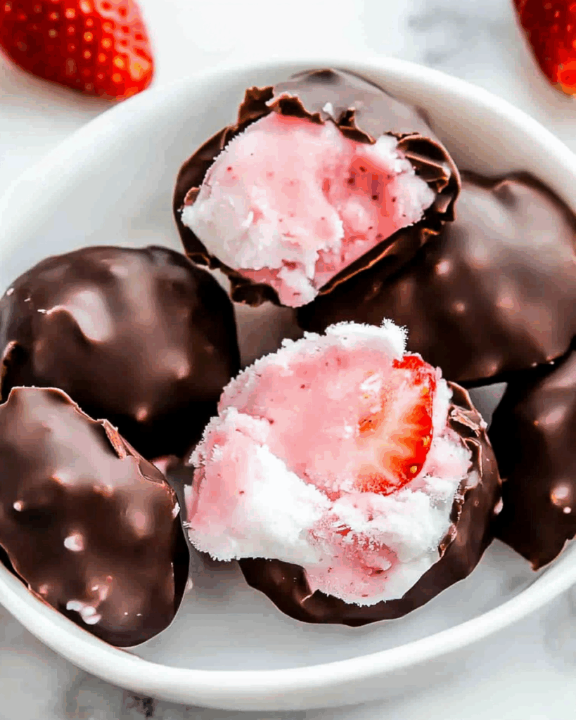 Strawberry Frozen Yogurt Bites 3