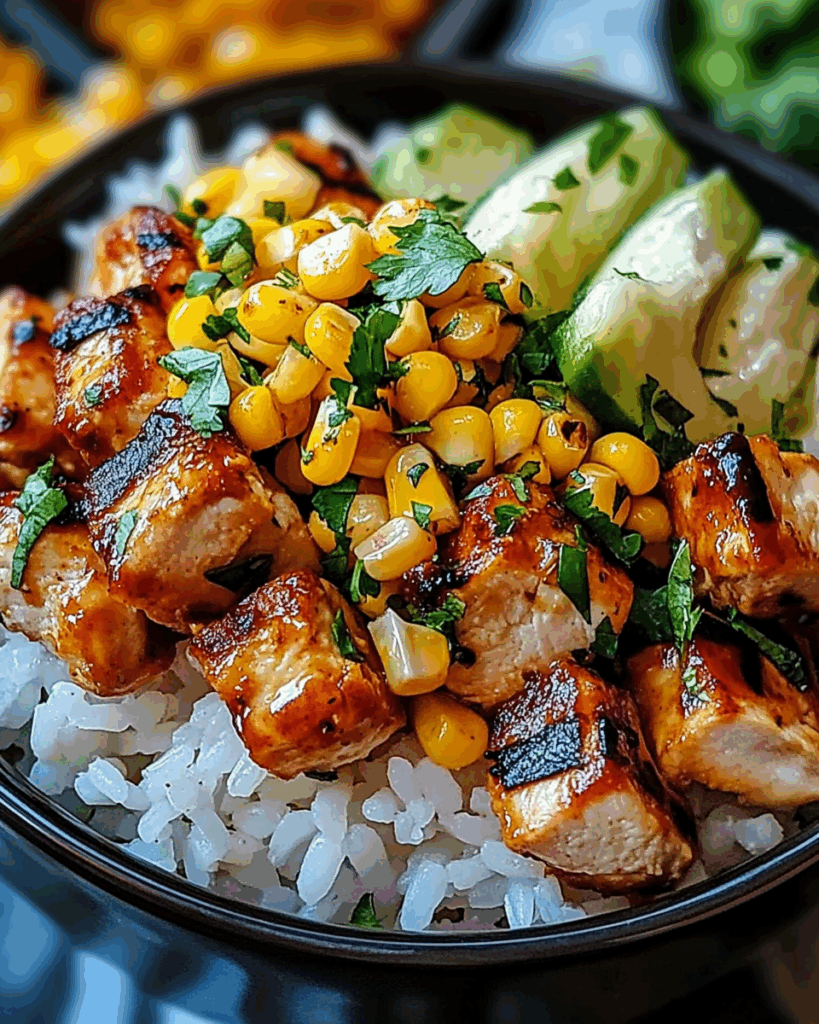 Street Corn Chicken Rice Bowl