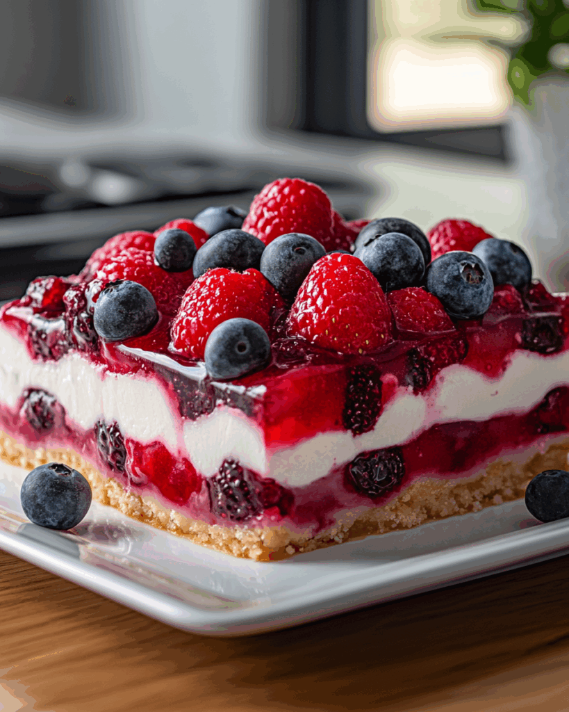 Summer Berry Jello Lasagna 2