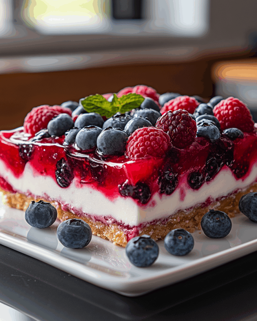 Summer Berry Jello Lasagna