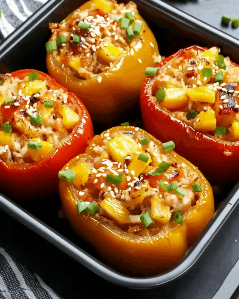 Teriyaki Pineapple Chicken Stuffed Peppers 2 1