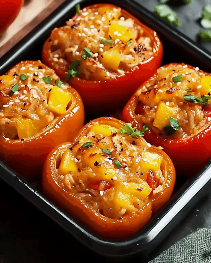 Teriyaki Pineapple Chicken Stuffed Peppers 2