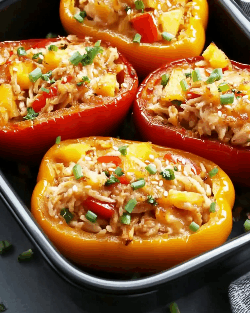Teriyaki Pineapple Chicken Stuffed Peppers 3 1