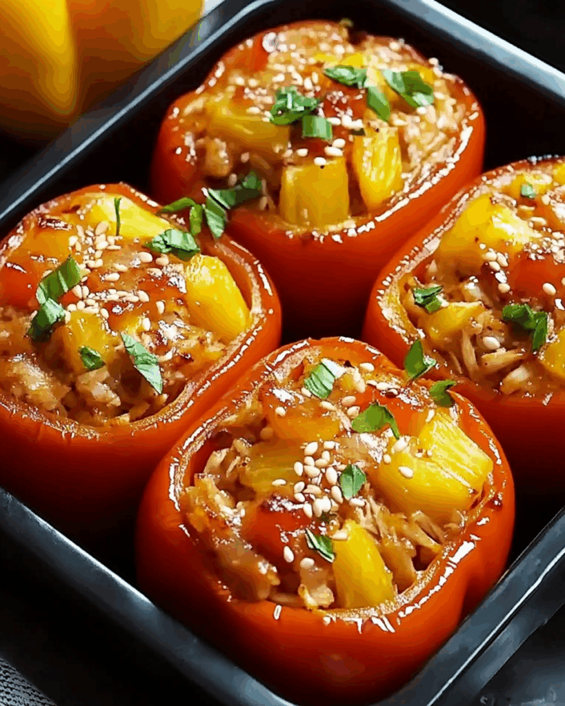 Teriyaki Pineapple Chicken Stuffed Peppers 3