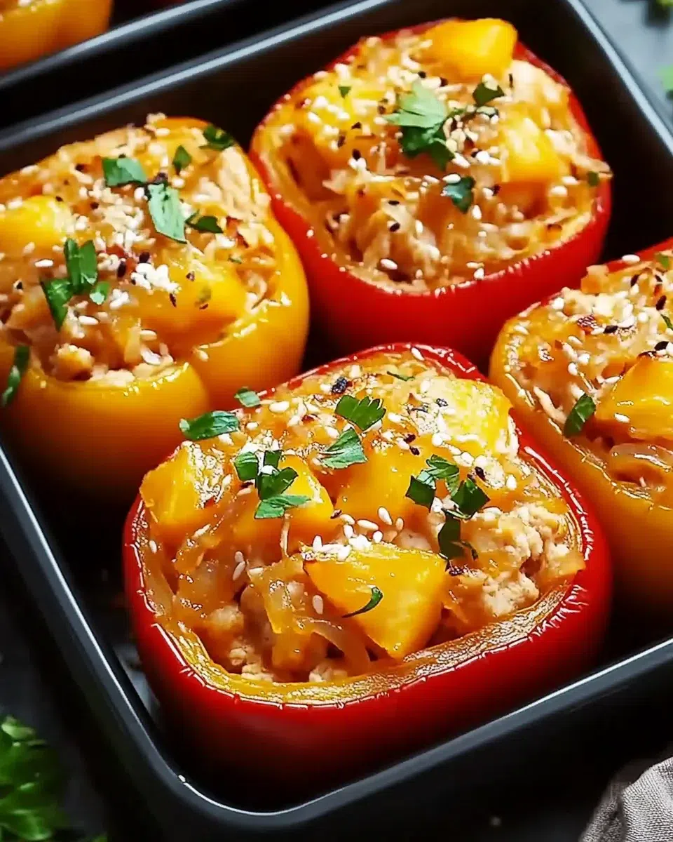 Teriyaki Pineapple Chicken Stuffed Peppers for a Delightful Meal!