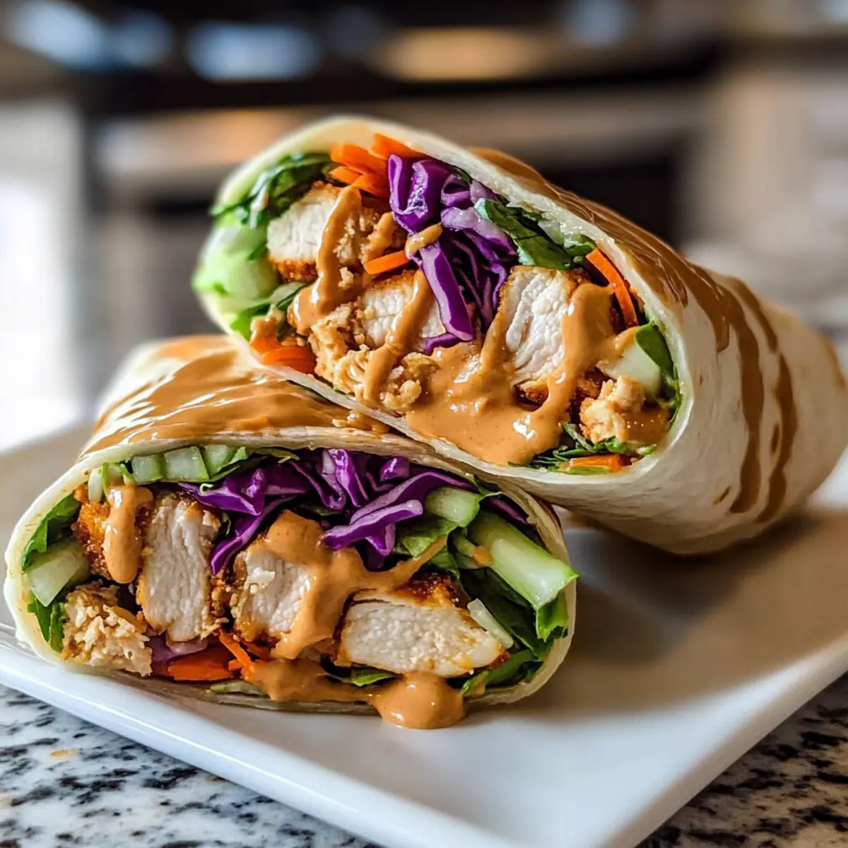 Thai Peanut Chicken Wraps qwrf0e