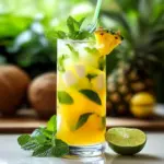 Refreshing Pineapple Coconut Mojito Cocktail