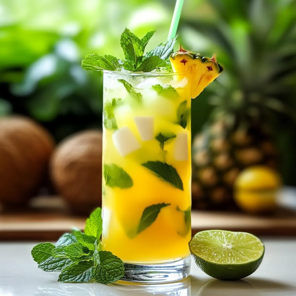 Refreshing Pineapple Coconut Mojito Cocktail for Tropical Vibes
