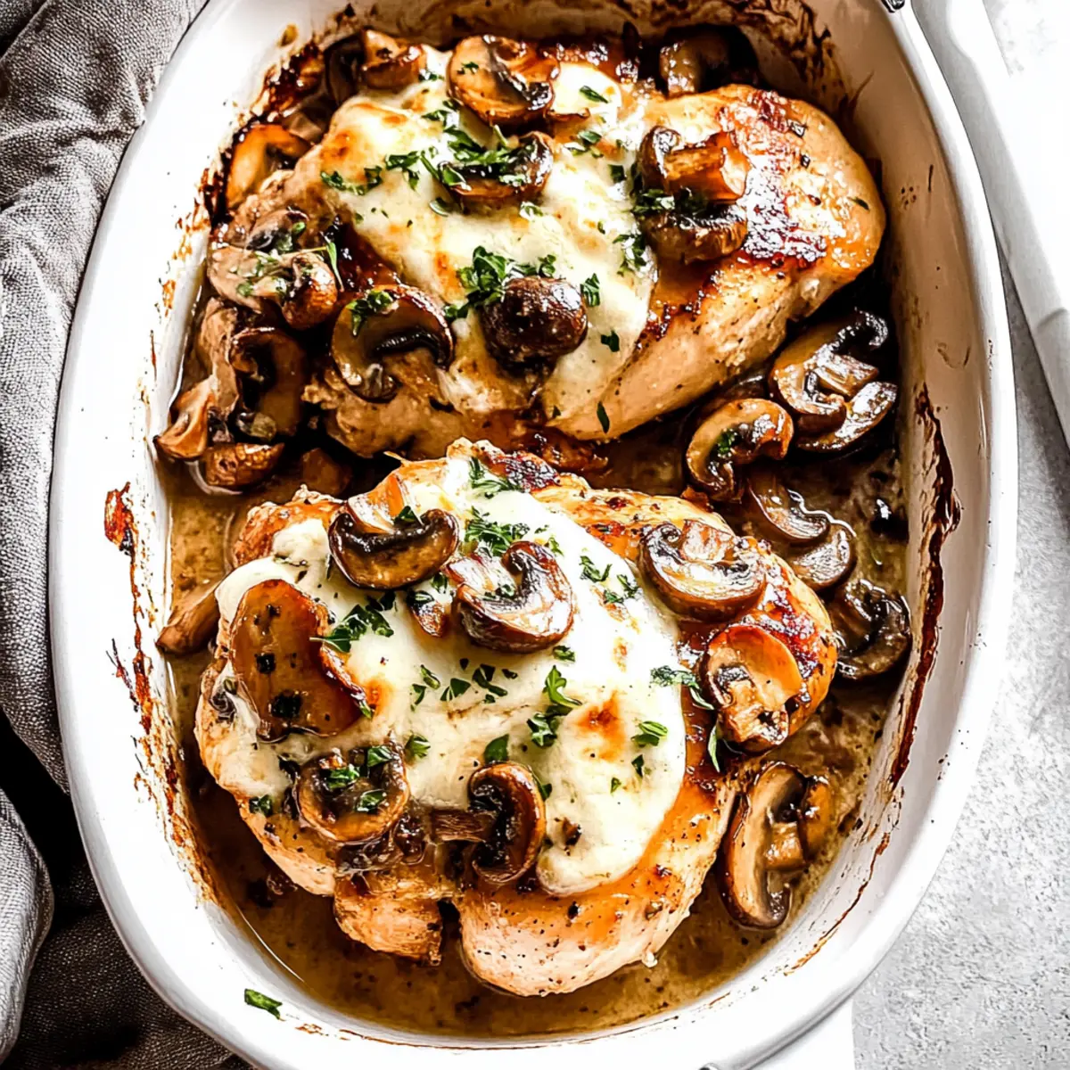 Baked Chicken with Mushrooms: Easy, Cheesy Family Favorite