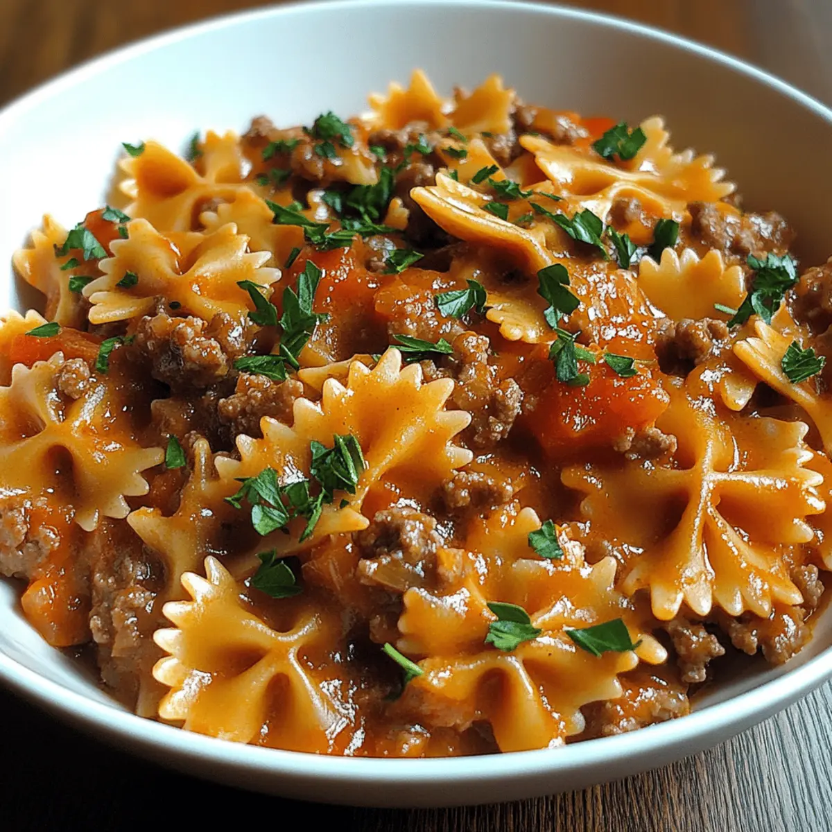 Bowtie Pasta with Ground Beef: A Creamy Comfort Classic