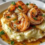 Creamy Garlic Shrimp Over Mashed Potatoes