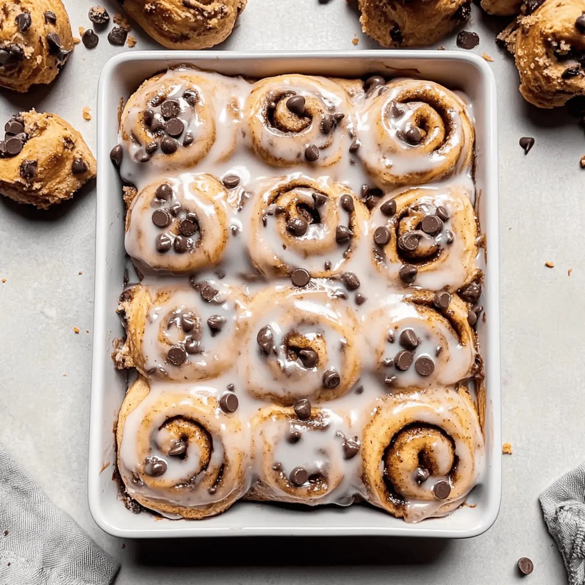Heavenly Chocolate Chip Cookie Rolls with Velvety Frosting