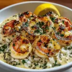 Creamy Garlic Butter Shrimp Bowl with Herb Rice