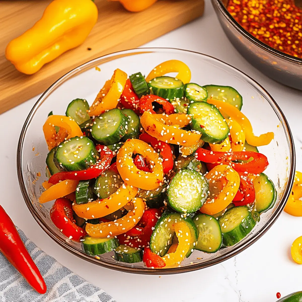 Crisp Cucumber and Sweet Pepper Salad for Fresh Flavor Bliss
