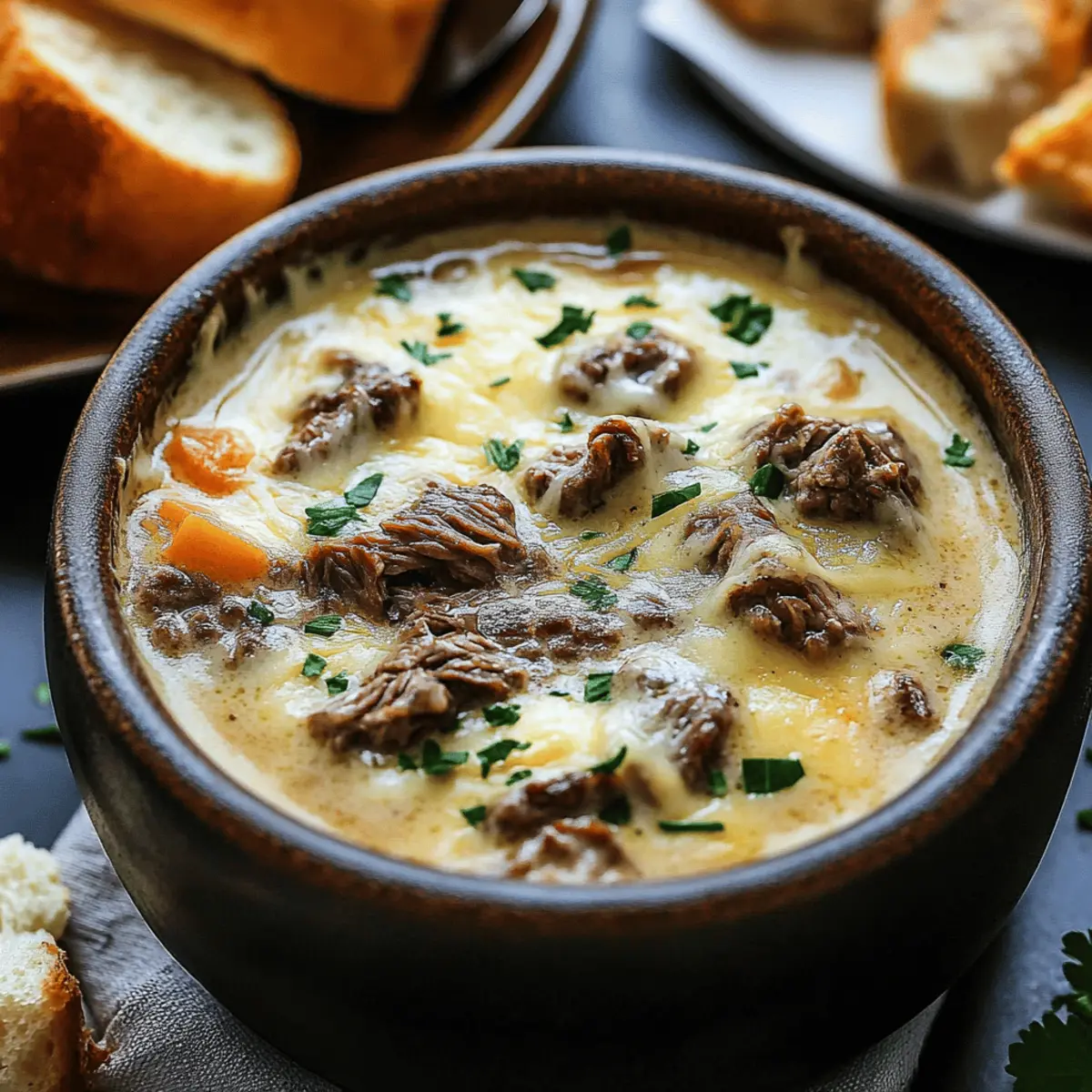 Philly Cheese Steak Soup: Cozy Comfort in Every Spoonful
