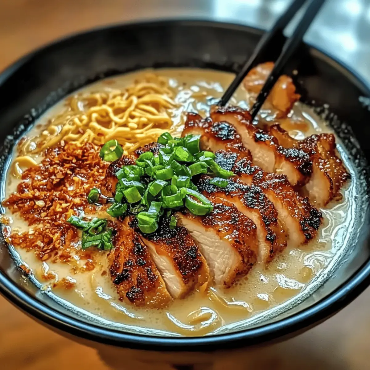 Fiery Chicken Ramen with Creamy Garlic Sauce: Ultimate Comfort Bowl