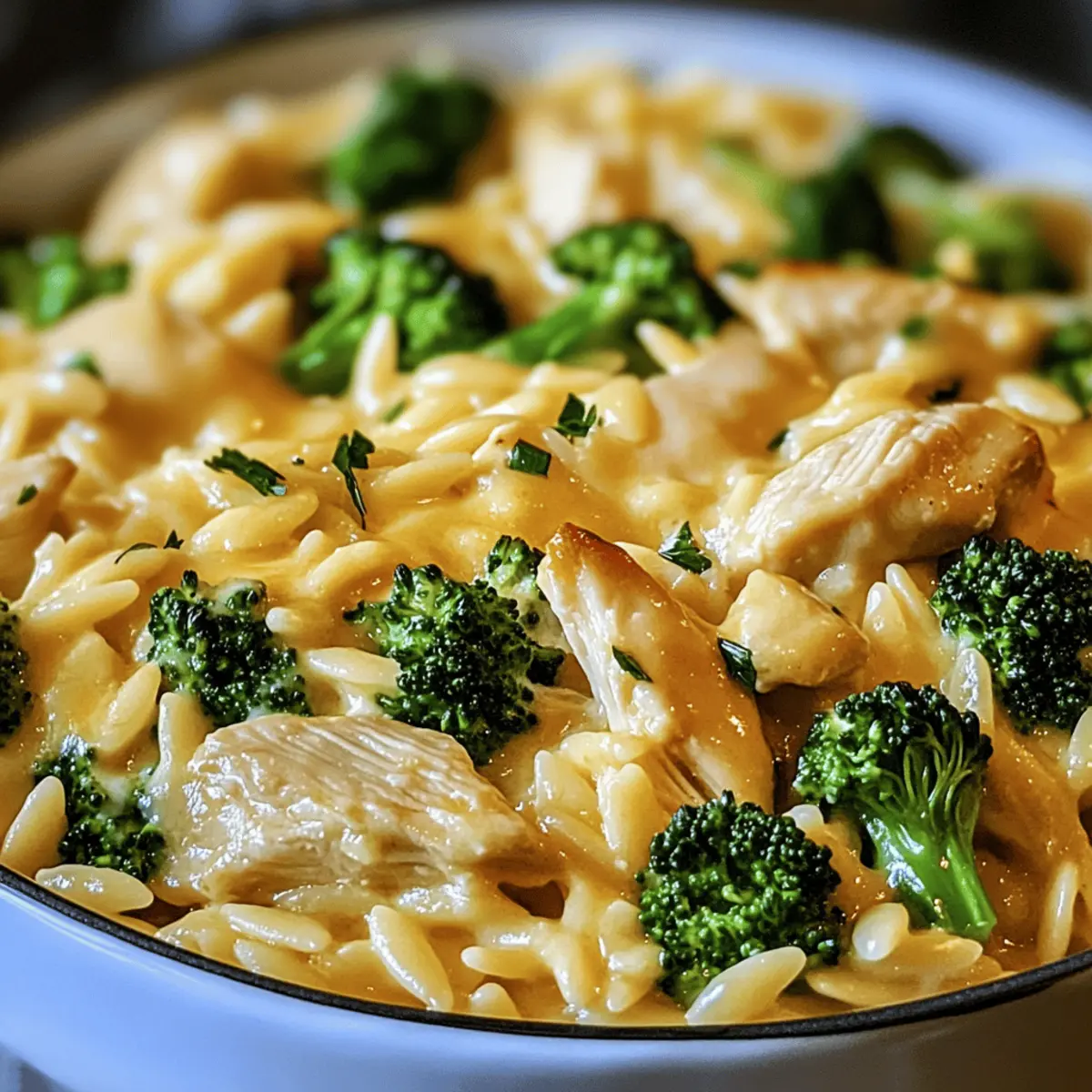 Cheesy Chicken Broccoli Orzo: Creamy One-Pot Comfort Food