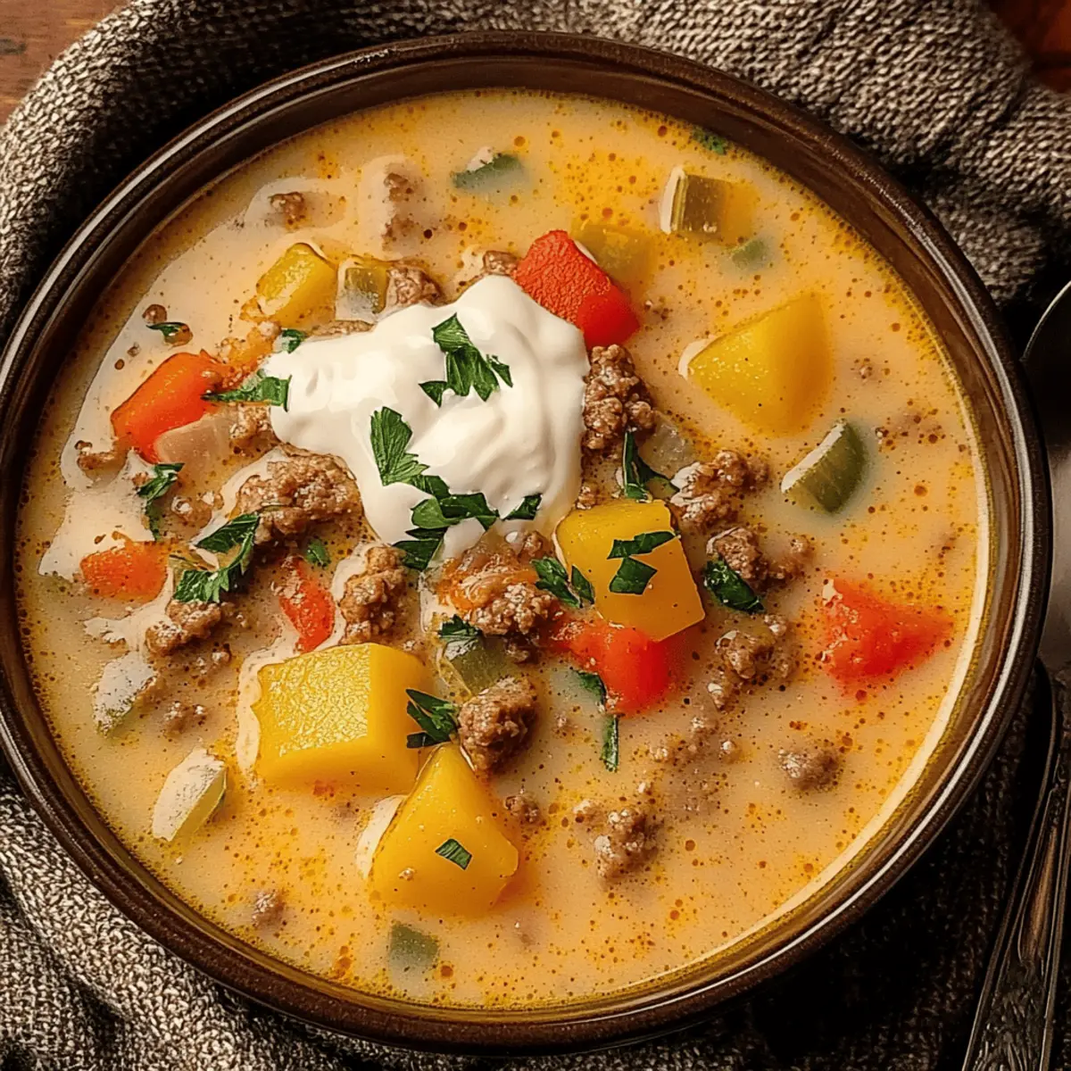 Creamy Hearty Cheeseburger Soup That Warms Your Soul