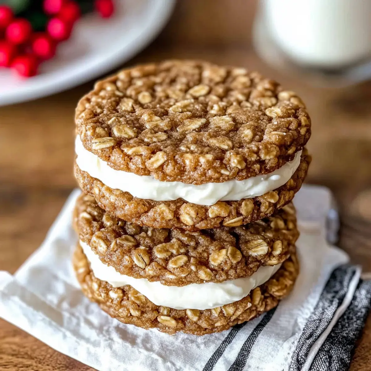 Festive Gingerbread Oatmeal Cream Pies for the Holidays