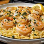 One Pan Parmesan Orzo with Shrimp