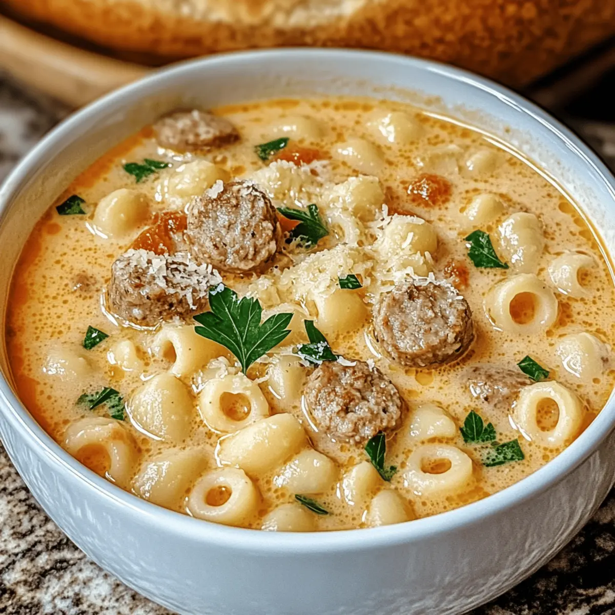Hearty Parmesan Italian Sausage Ditalini Soup for Cozy Nights