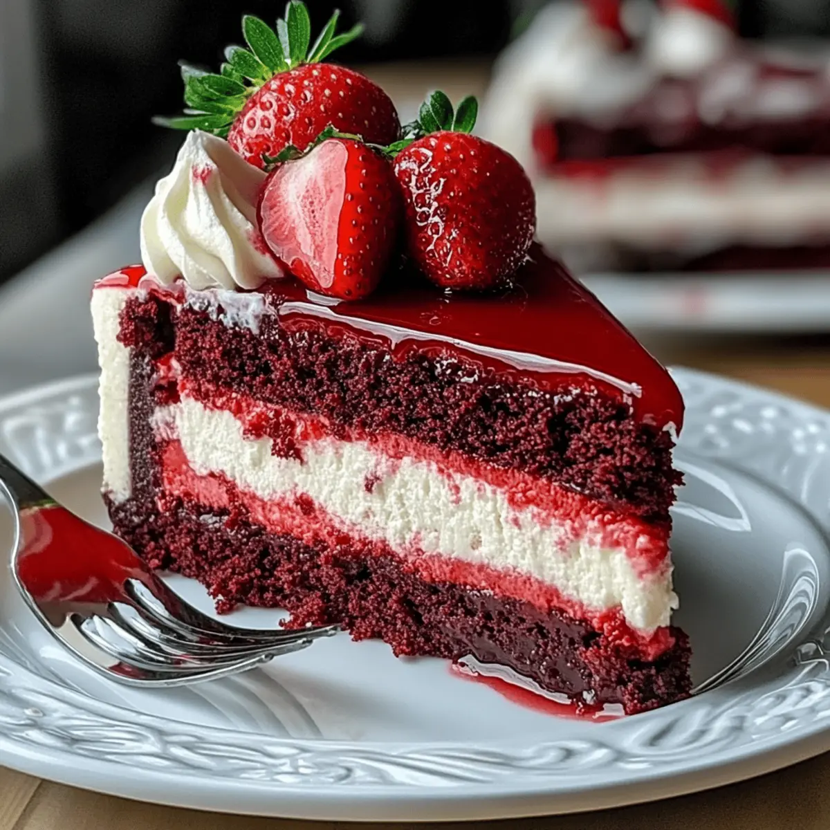 Indulge in Decadence with Red Velvet Strawberry Cheesecake