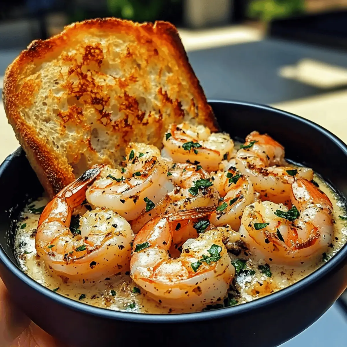 Delicious Shrimp Scampi Bowls with Garlic Bread for Comfort Food