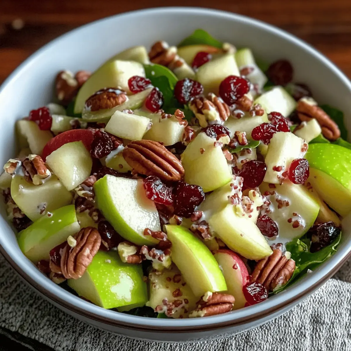 Zesty Apple Salad with Crunchy Nuts and Creamy Dressing
