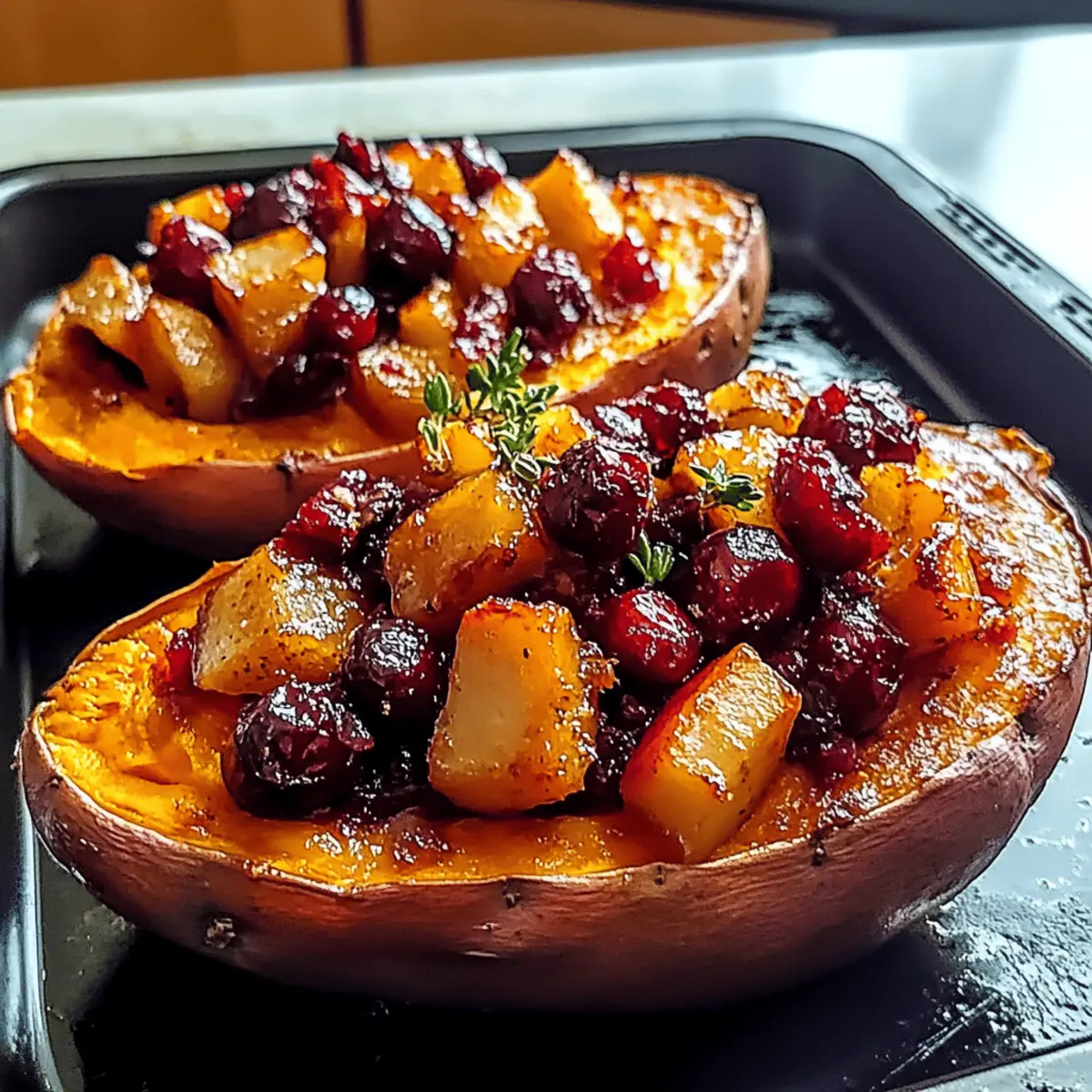 Cranberry Apple Twice Baked Sweet Potatoes yvnzzi
