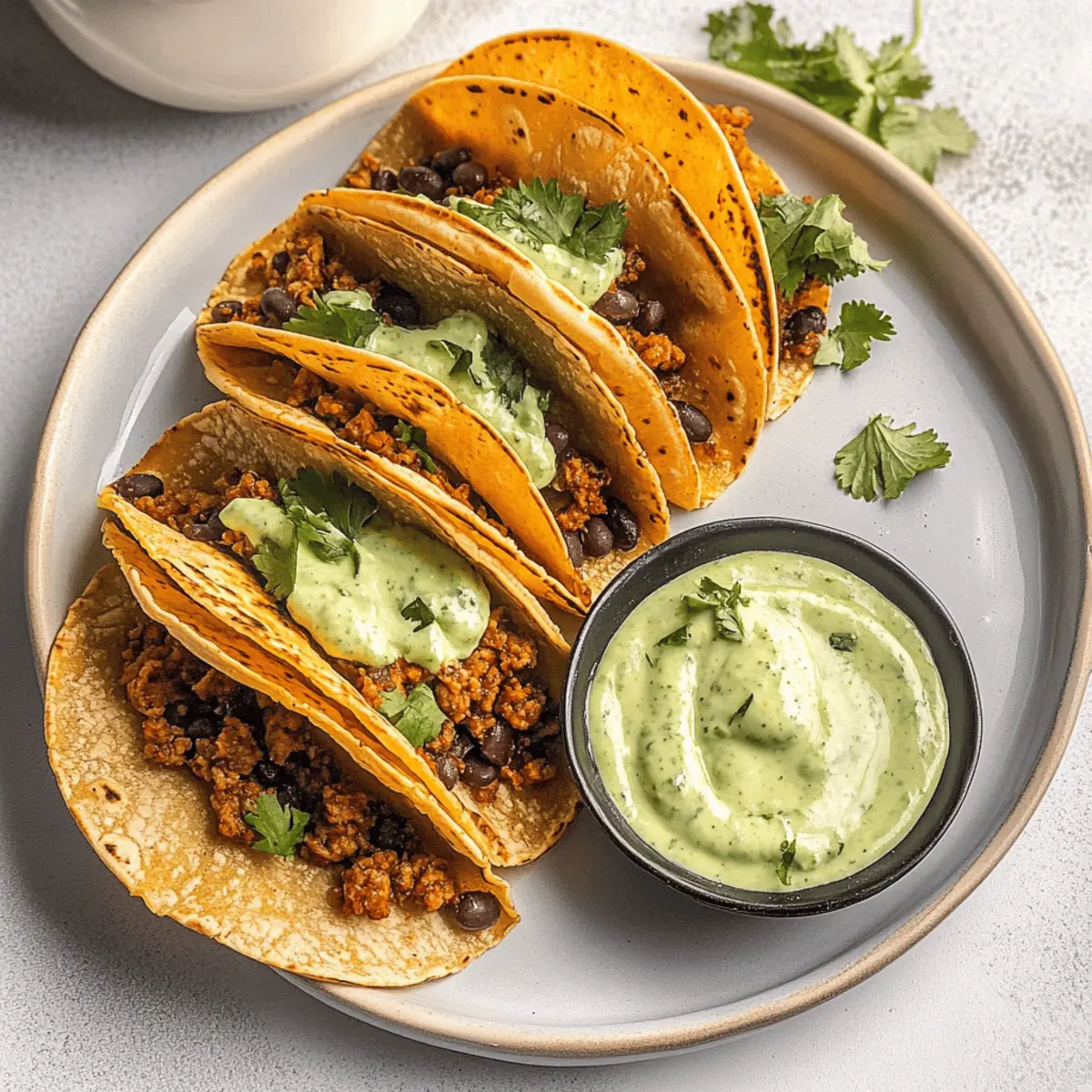 Crispy Baked Ground Turkey Tacos with Avocado Sauce Delight