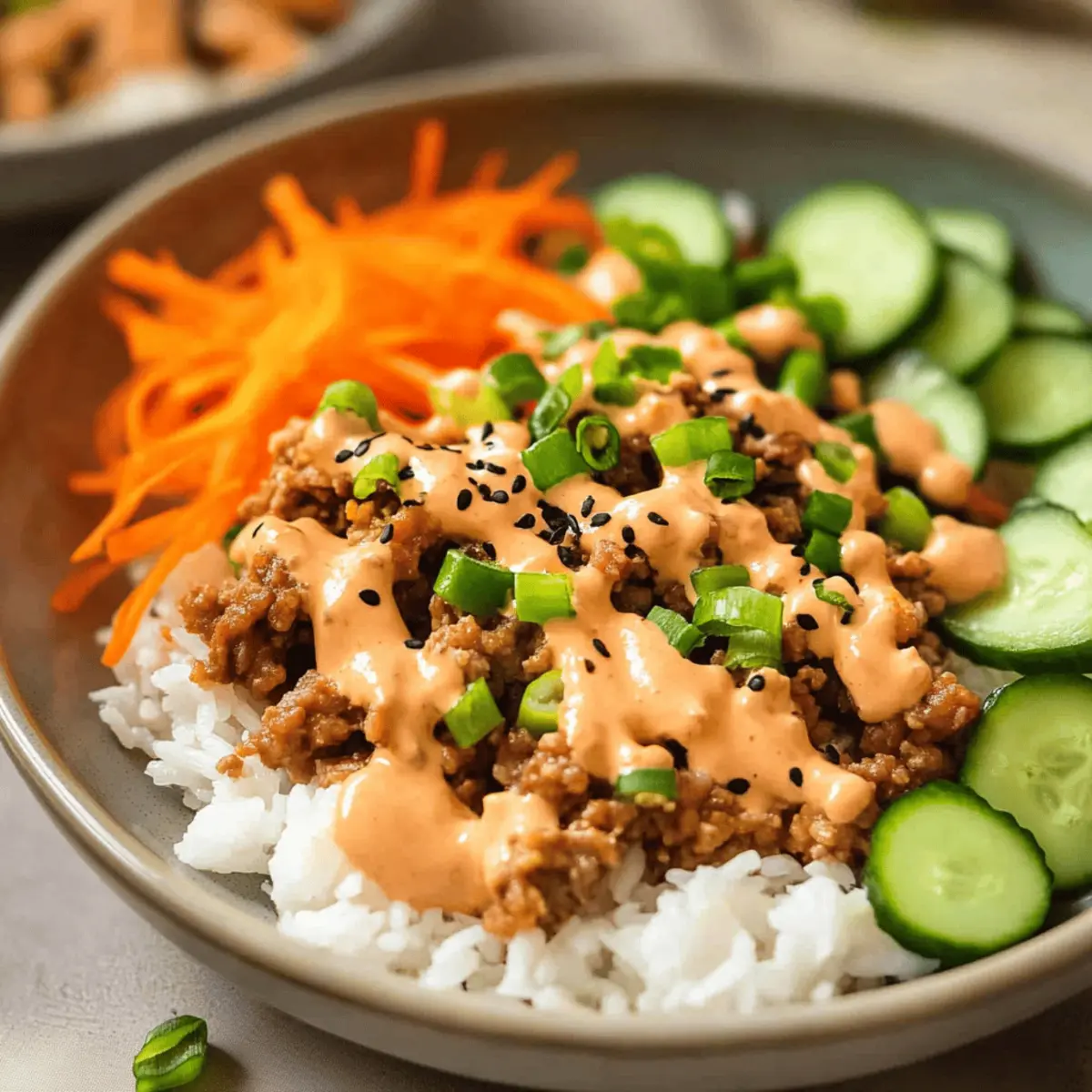 Savory Ground Turkey Rice Bowls with Bang Bang Sauce Delight