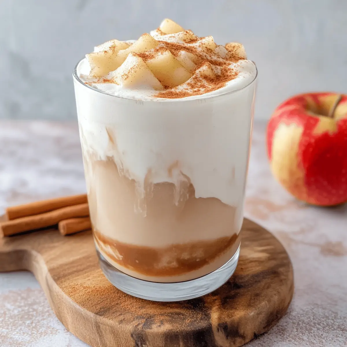 Iced Apple Crisp Cream Chai Latte for Fall Flavor Bliss