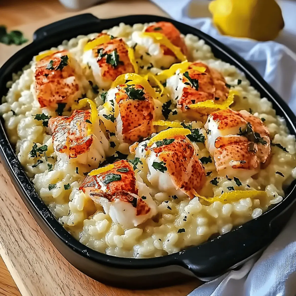 Indulge in Creamy Lemon Butter Lobster Risotto Tonight