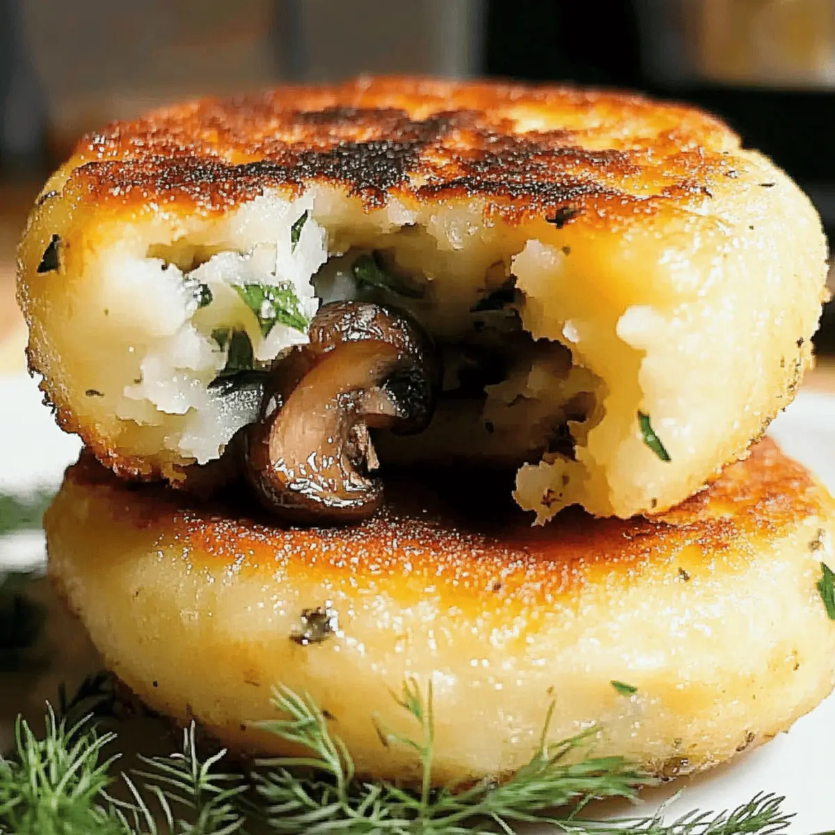 Mushroom Stuffed Potato Cakes u03nwt