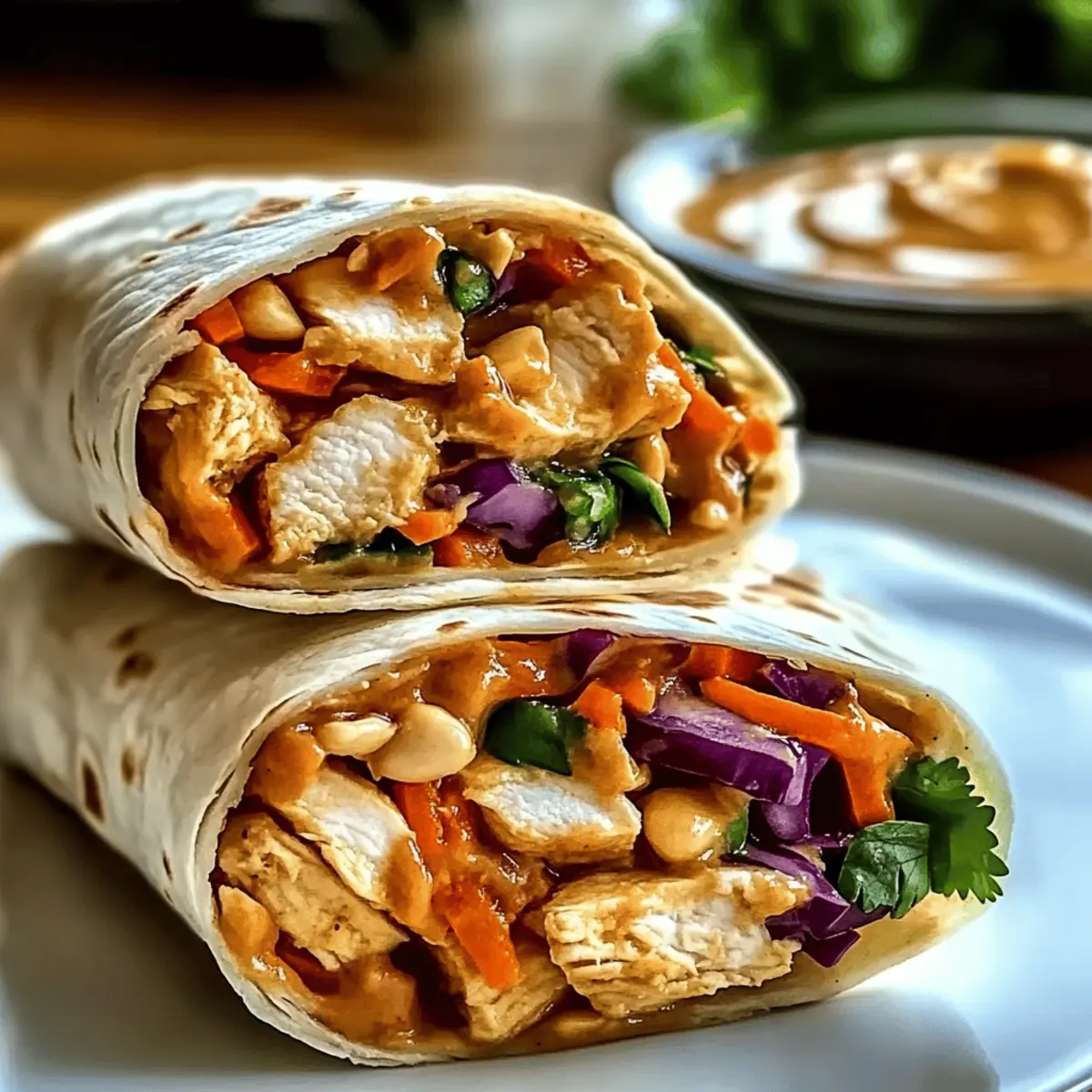 Thai Peanut Chicken Wraps f8igrs