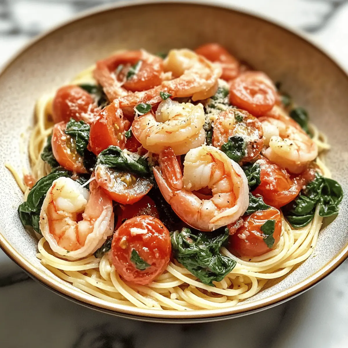 Delicious Tomato Spinach Shrimp Pasta in Just 30 Minutes