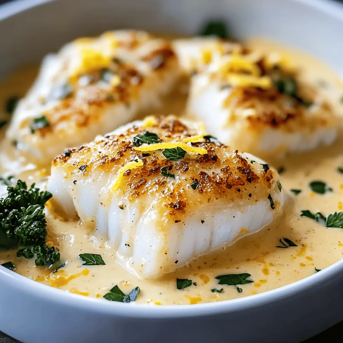 Baked Cod in Coconut Lemon Cream Sauce for Quick Healthy Dinners
