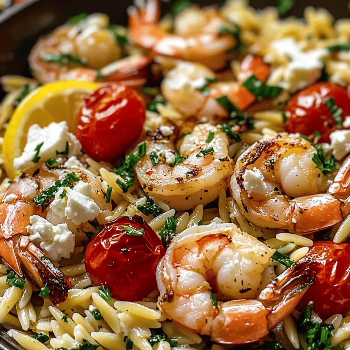 Lemon Feta Orzo Roasted Shrimp: Quick Mediterranean Bliss