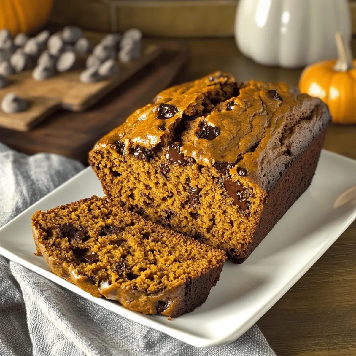 Moist Chocolate Chip Pumpkin Bread for Cozy Fall Days