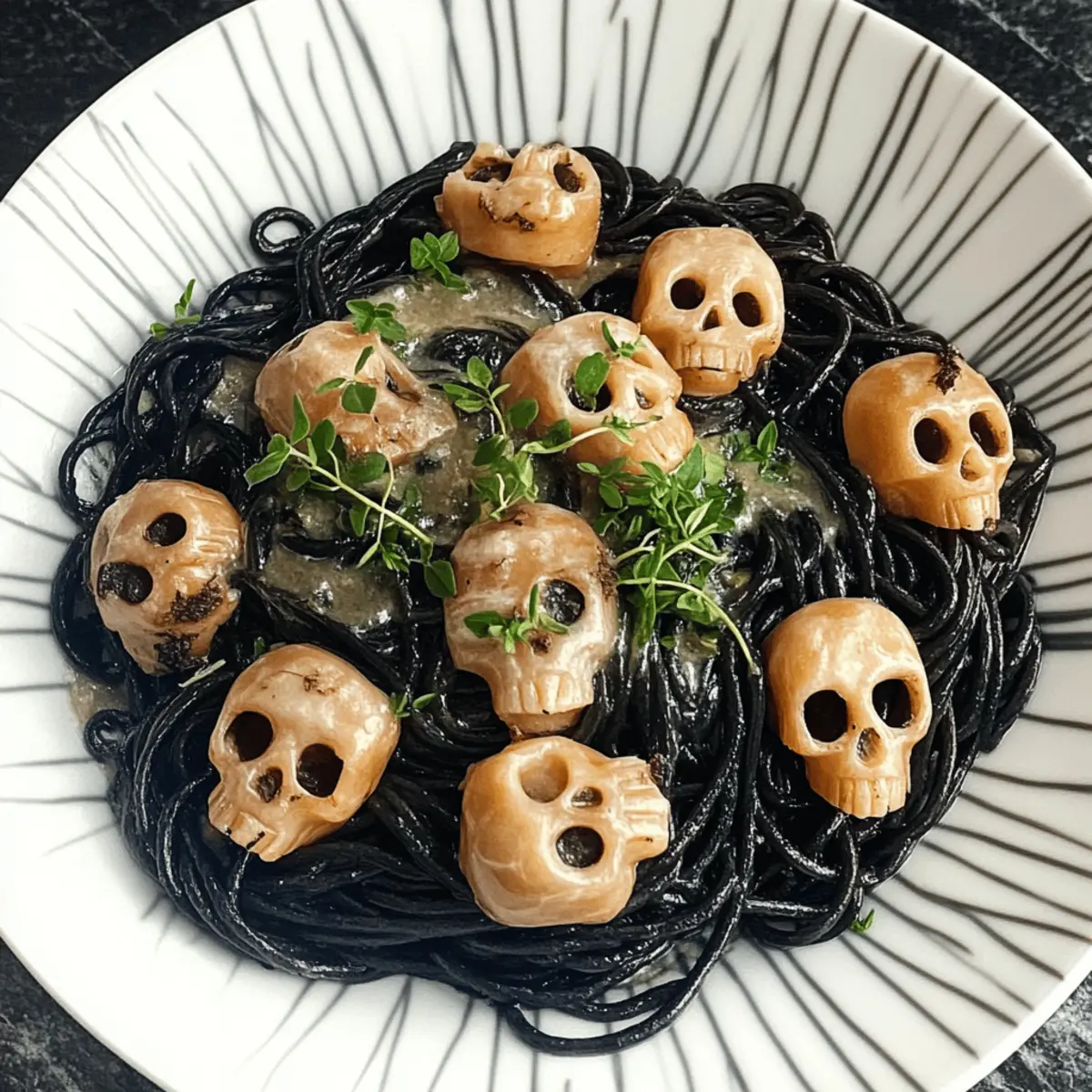 Mushroom Skulls Spooky Pasta for a Halloween Feast