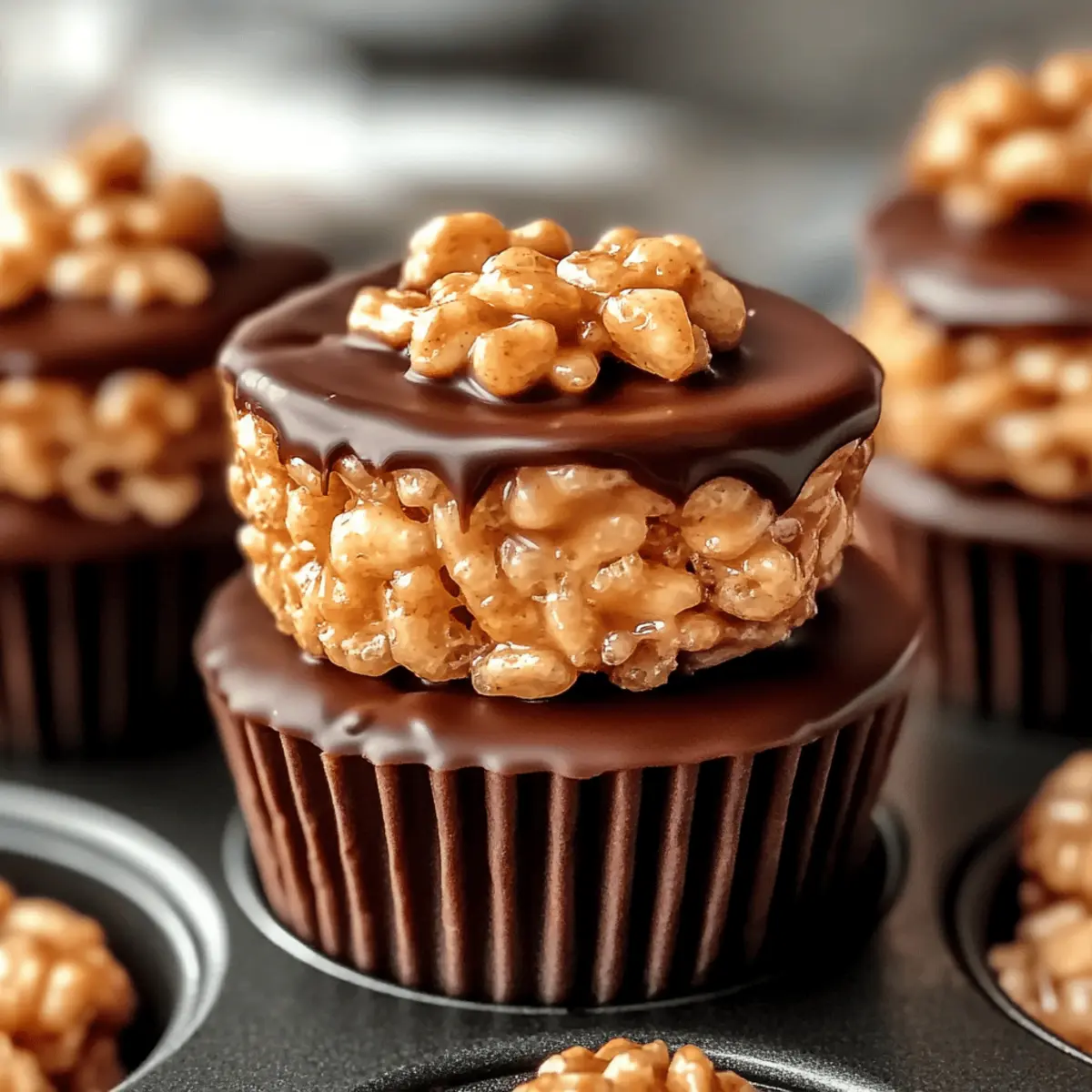 Irresistible Chocolate Peanut Butter Rice Krispie Cups Recipe