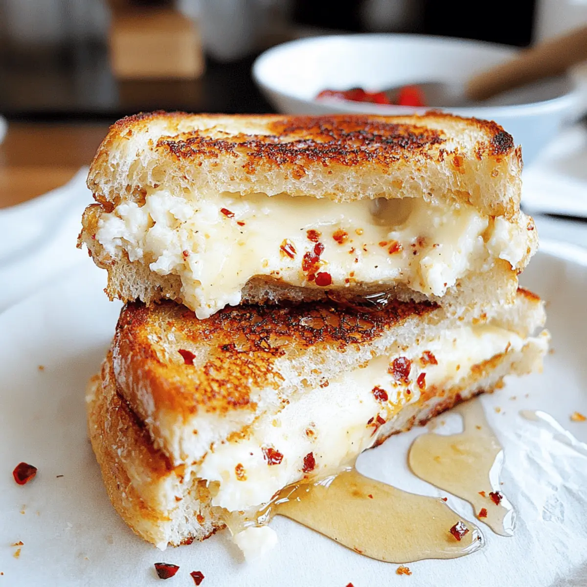 Irresistible Cheese Grilled Cheese with Honey & Spice Twist