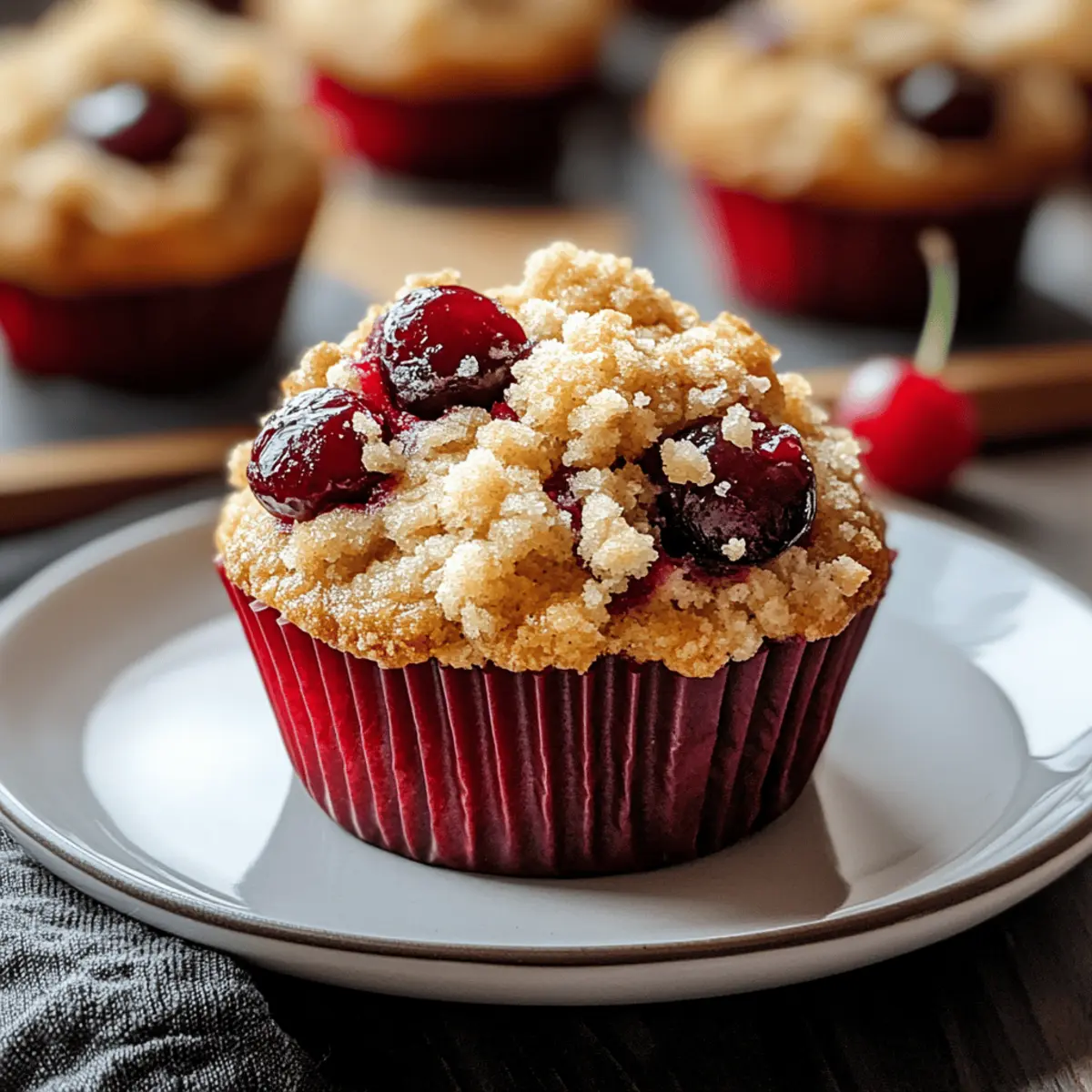 Cherry Cobbler Muffins with a Crunchy Streusel Twist
