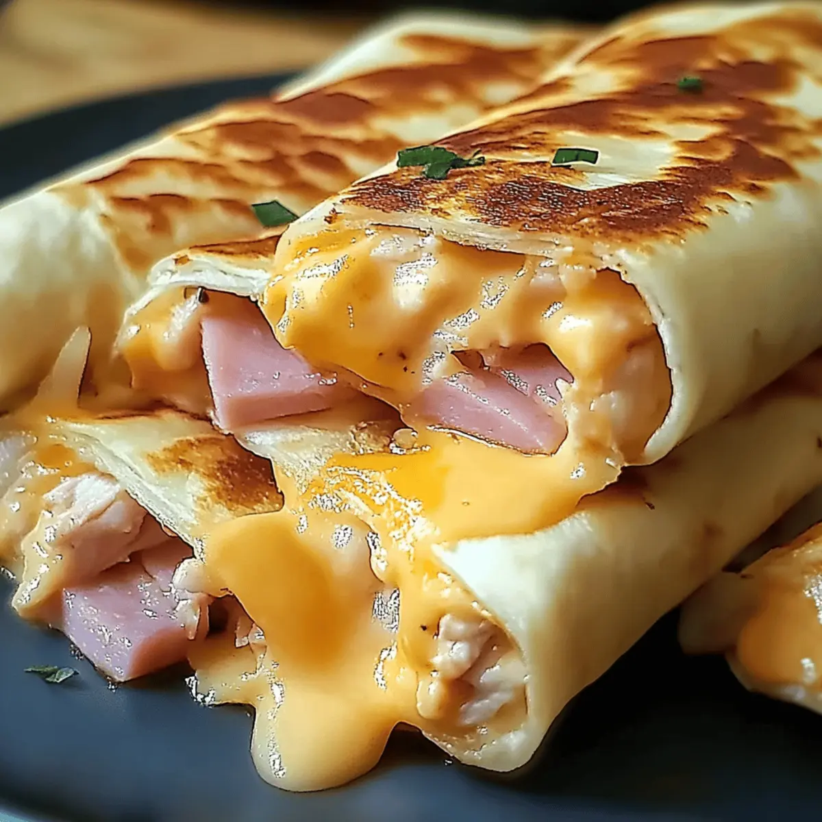 Air Fryer chicken turkey ham and Cheese Wraps hjgnuh