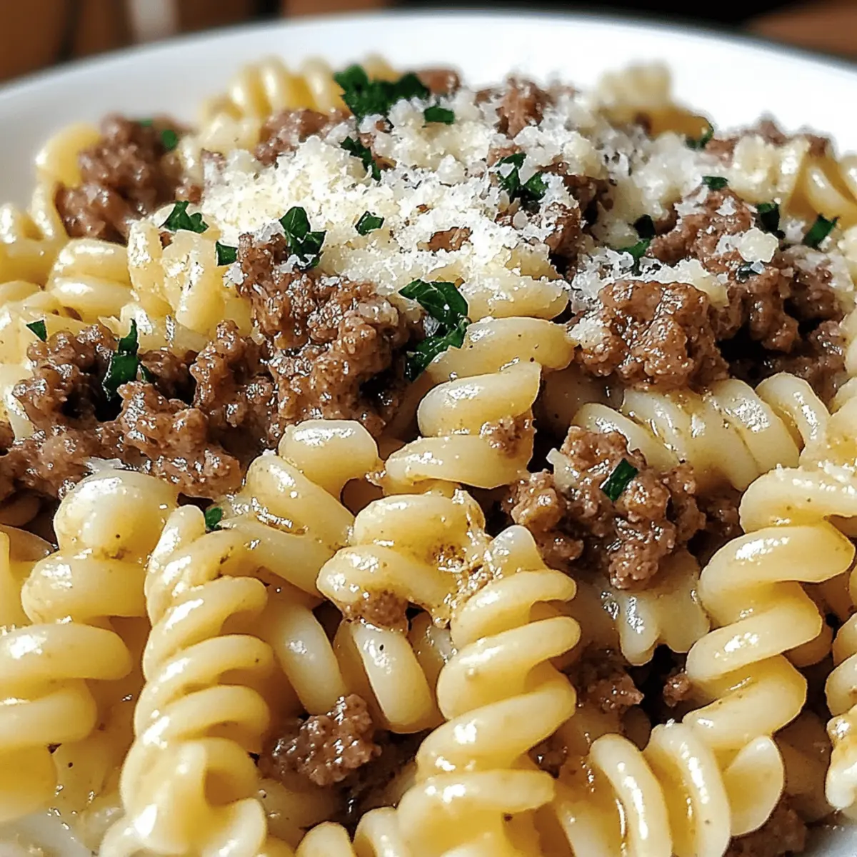 Beef and Rotini in Garlic Parmesan Sauce ph5ngf