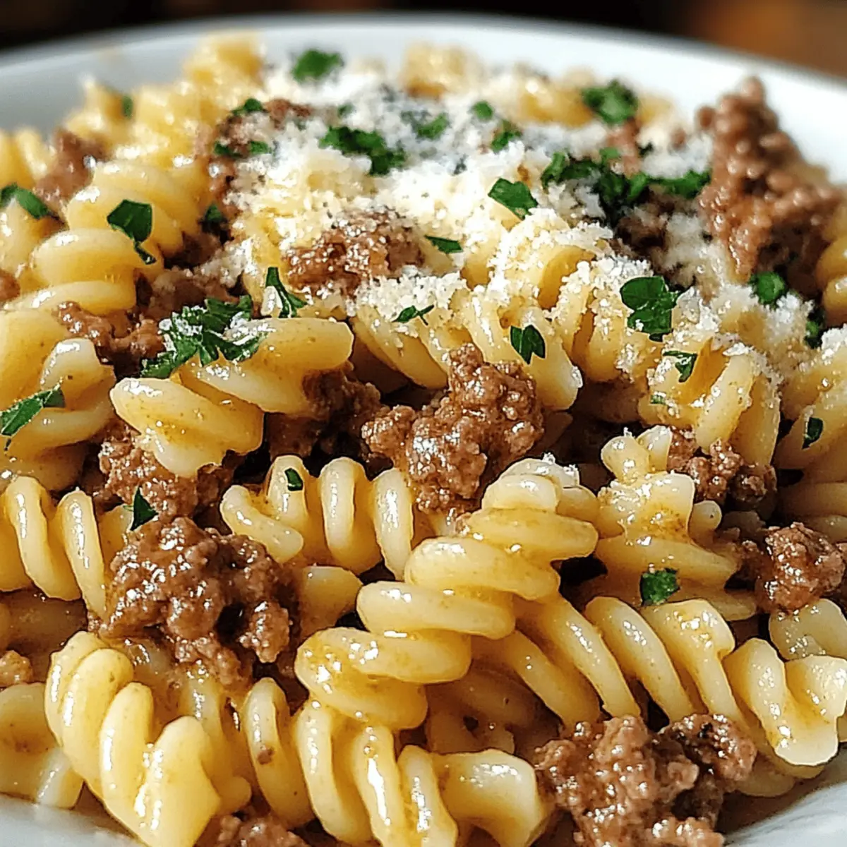 Beef and Rotini in Garlic Parmesan Sauce for Cozy Nights