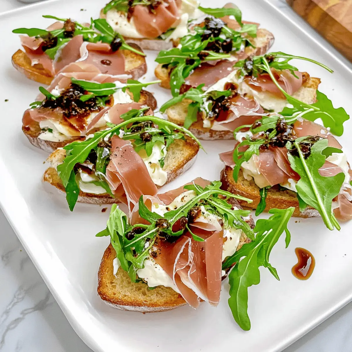 Boursin Prosciutto Arugula Crostini dgnwif